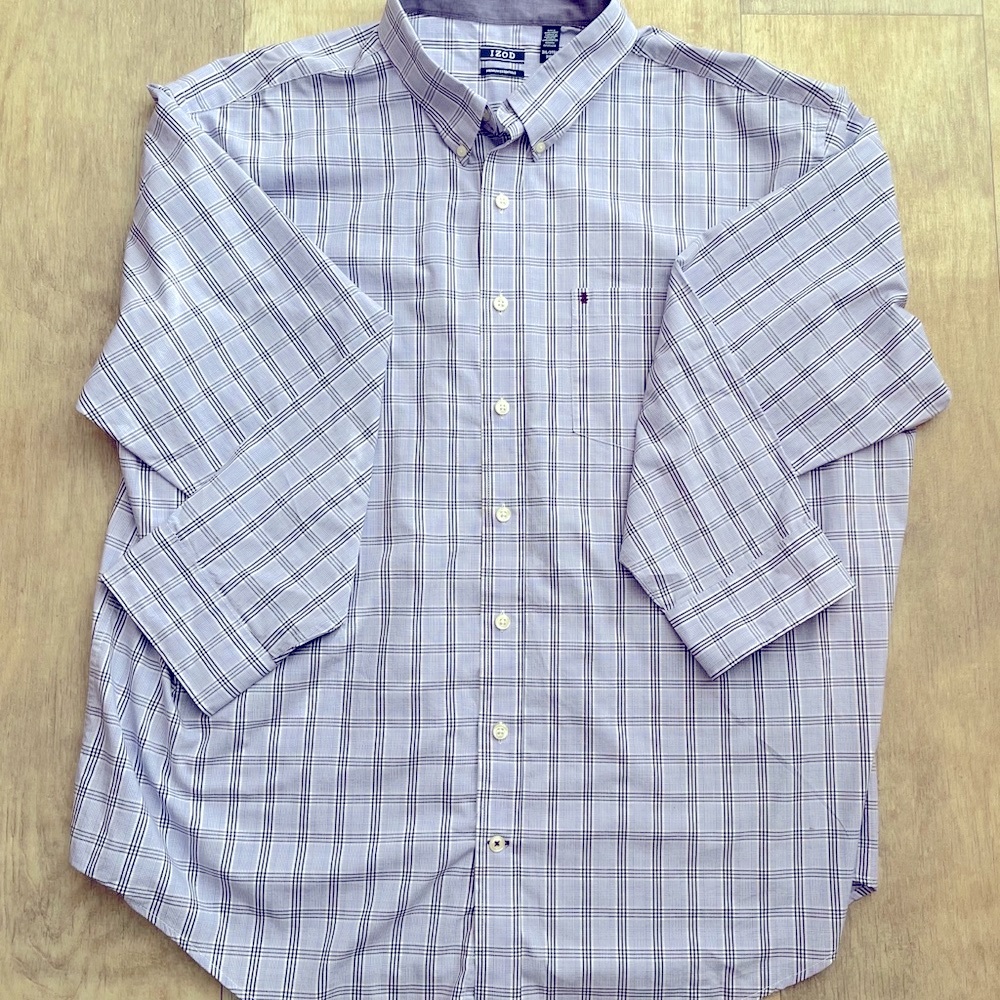 IZOD Men's 3x Lavender and Black Long Sleeved Shirt